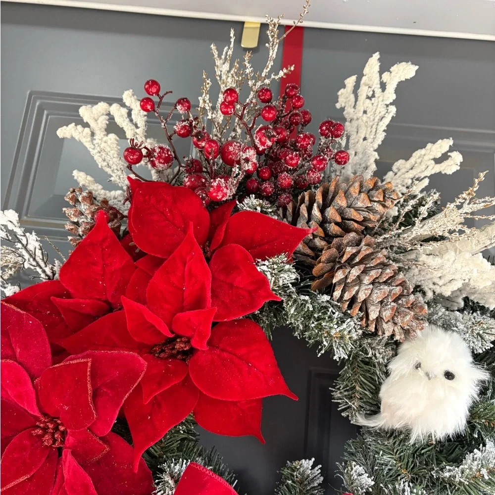 Festive Red and Green Holiday Wreath